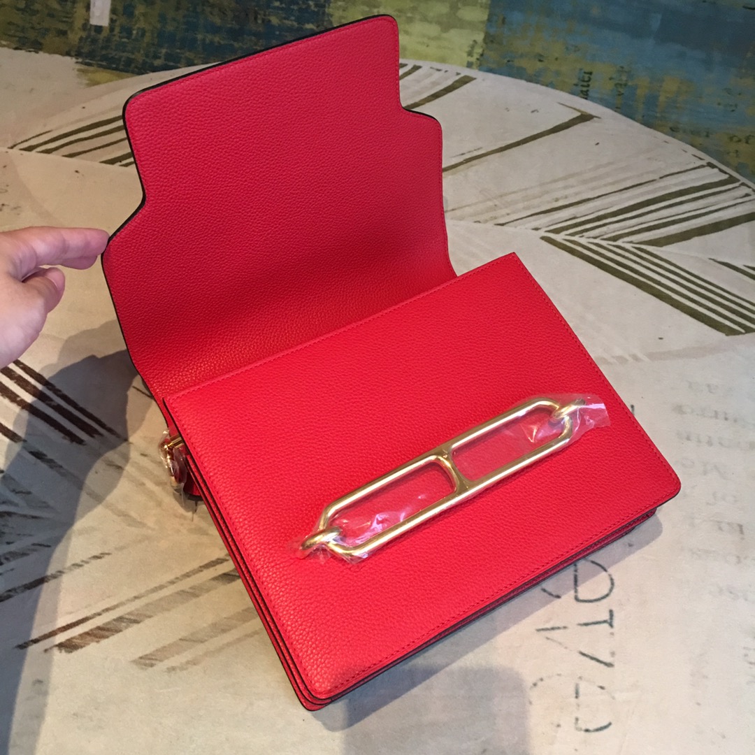 에르메스 룰리스18 토마토 레드 금장 에버컬러